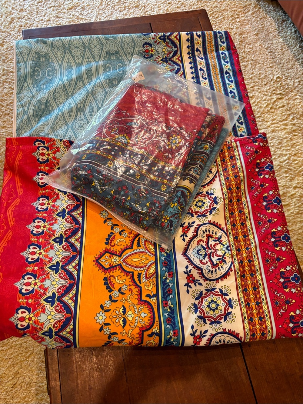 Colorful Bohemian Paisley Bedding Set - Red, Orange, Blue